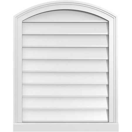 Ekena Millwork Arch Top Surface Mount PVC Gable Vent: Functional, w/ 2"W x 2"P Brickmould Sill Frame, 24"W x 30"H GVPAR24X3003SF